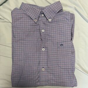 Southern Tide Blue and Pink Plaid Shirt